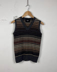Dolce & Gabbana Y2k Sweater Vest brown stripes