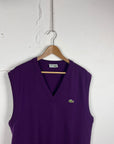 Lacoste 90s Knitted Lambswool Sweater Vest Purple