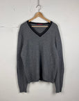 Prada Knitted V-Neck Sweater Grey