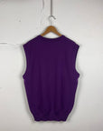Lacoste 90s Knitted Lambswool Sweater Vest Purple