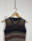 Dolce & Gabbana Y2k Sweater Vest brown stripes