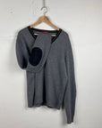 Prada Knitted V-Neck Sweater Grey