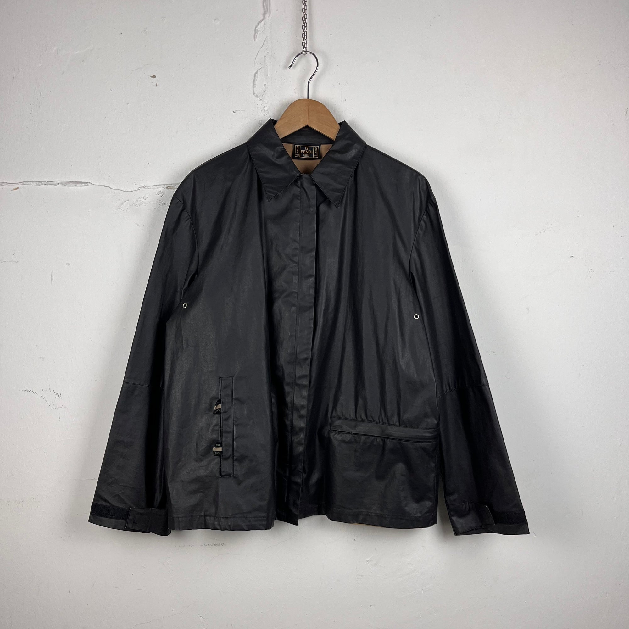 Fendi waxed jacket vintage black