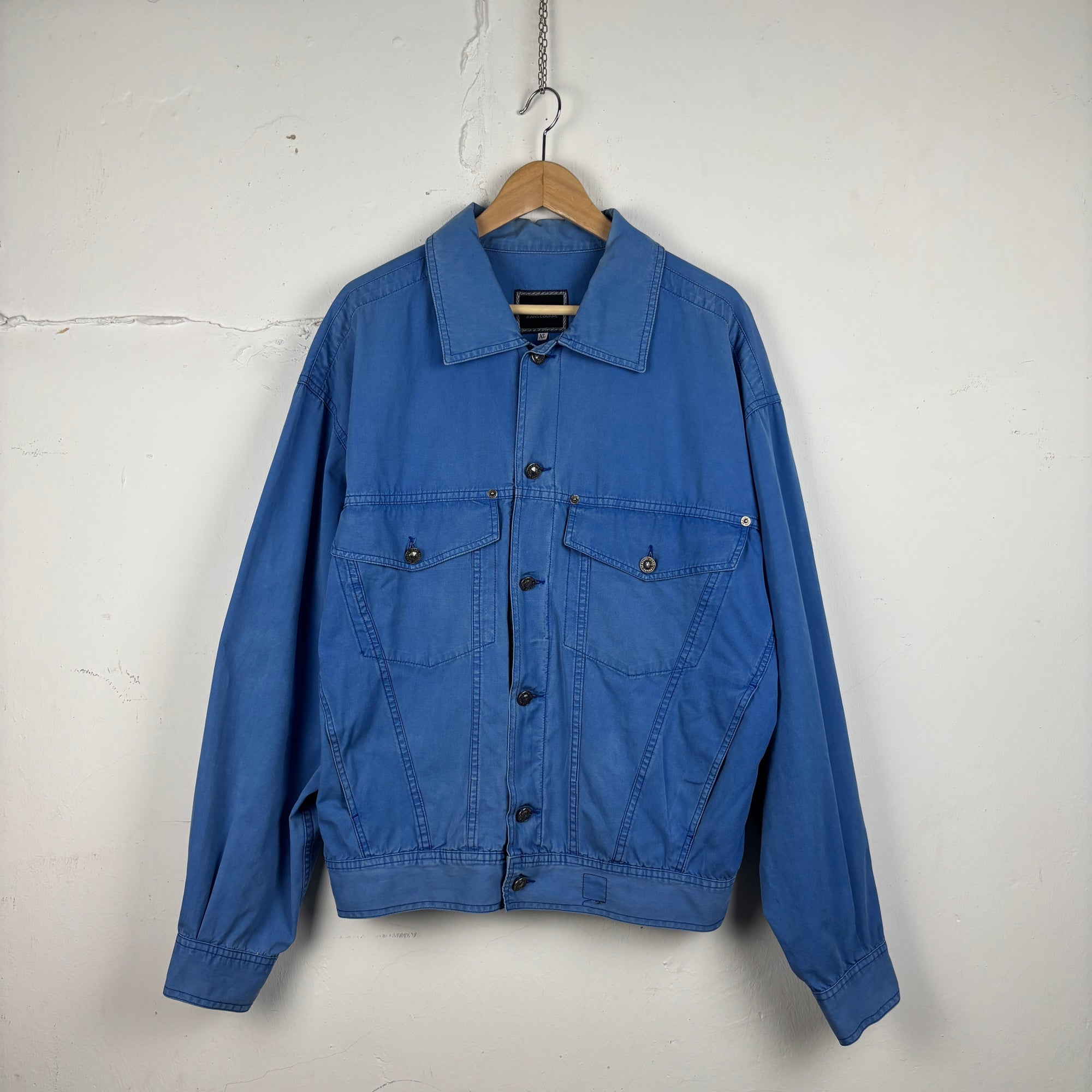 Vintage Versace bomber denim jacket blue 