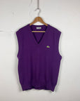 Lacoste 90s Knitted Lambswool Sweater Vest Purple