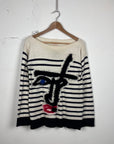 Jean Paul Gaultier Knit Sweater  stripes face 