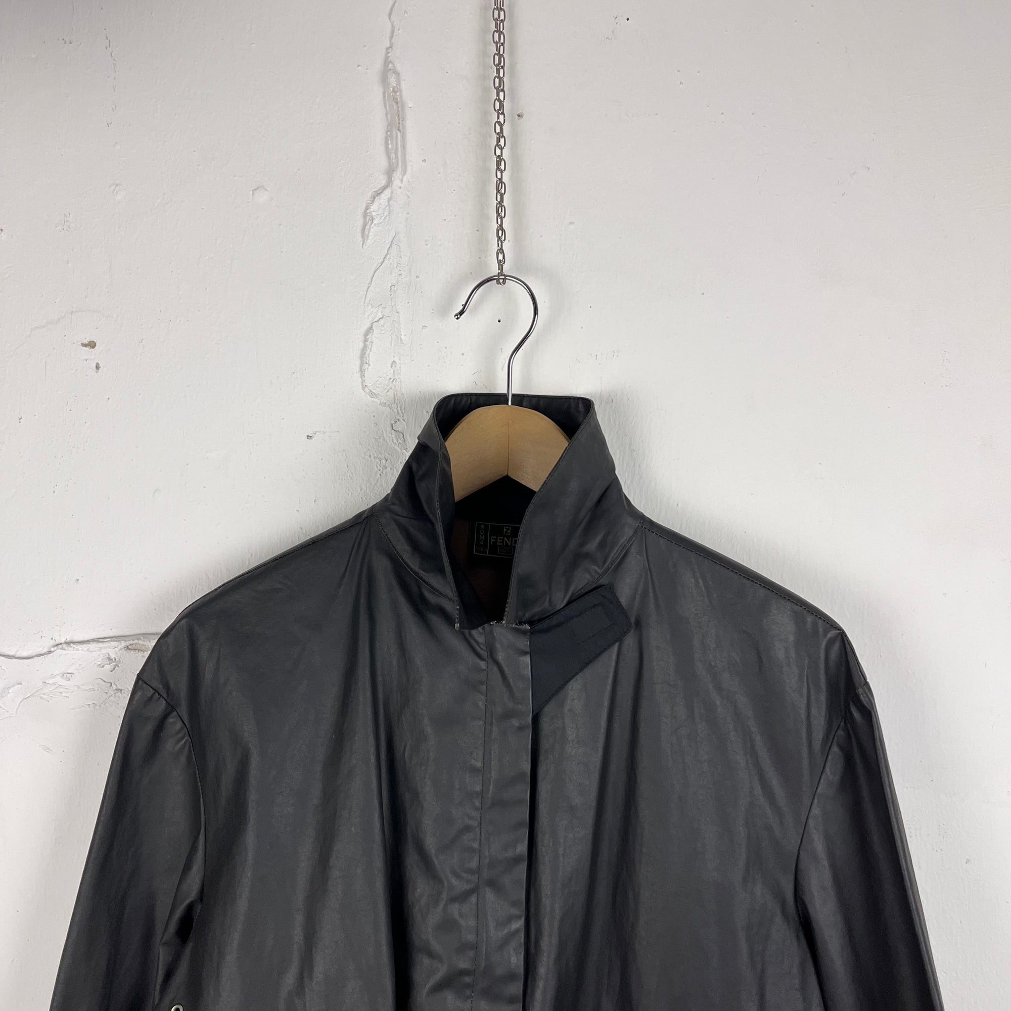 Fendi waxed jacket vintage black