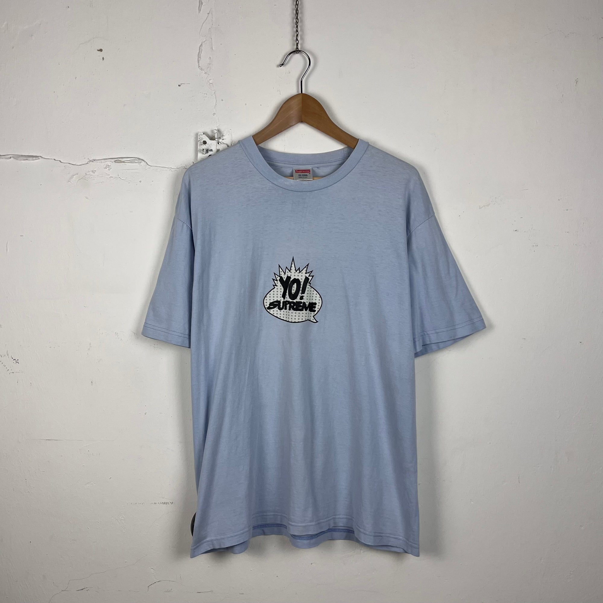 Vintage Supreme T-Shirt blau „yo supreme“